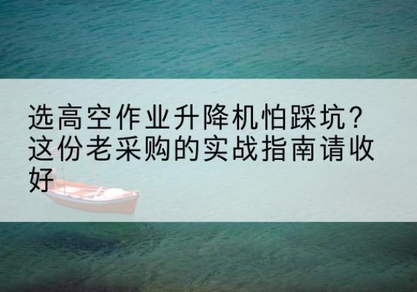 江陵高空作业升降机厂家推荐-选高空作业升降机怕踩坑？这份老采购的实战指南请收好